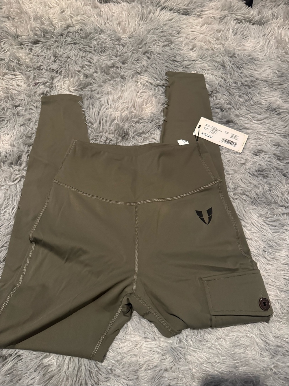 FirmAbs Olive Green Performance Leggings with Side Pocket